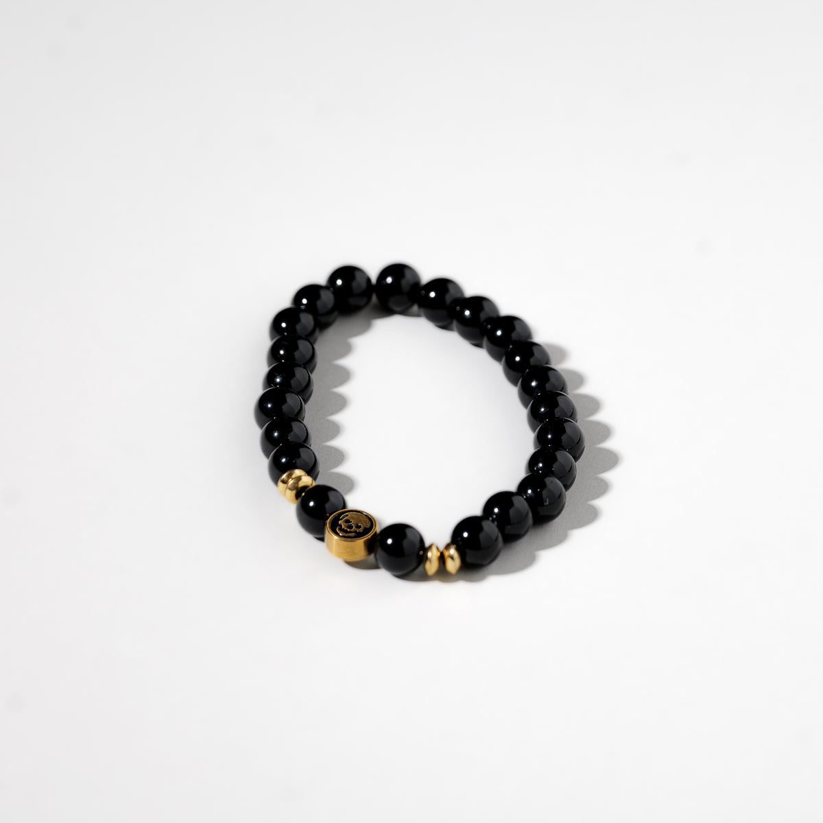 Bransoletka Czarna 6mm - skull